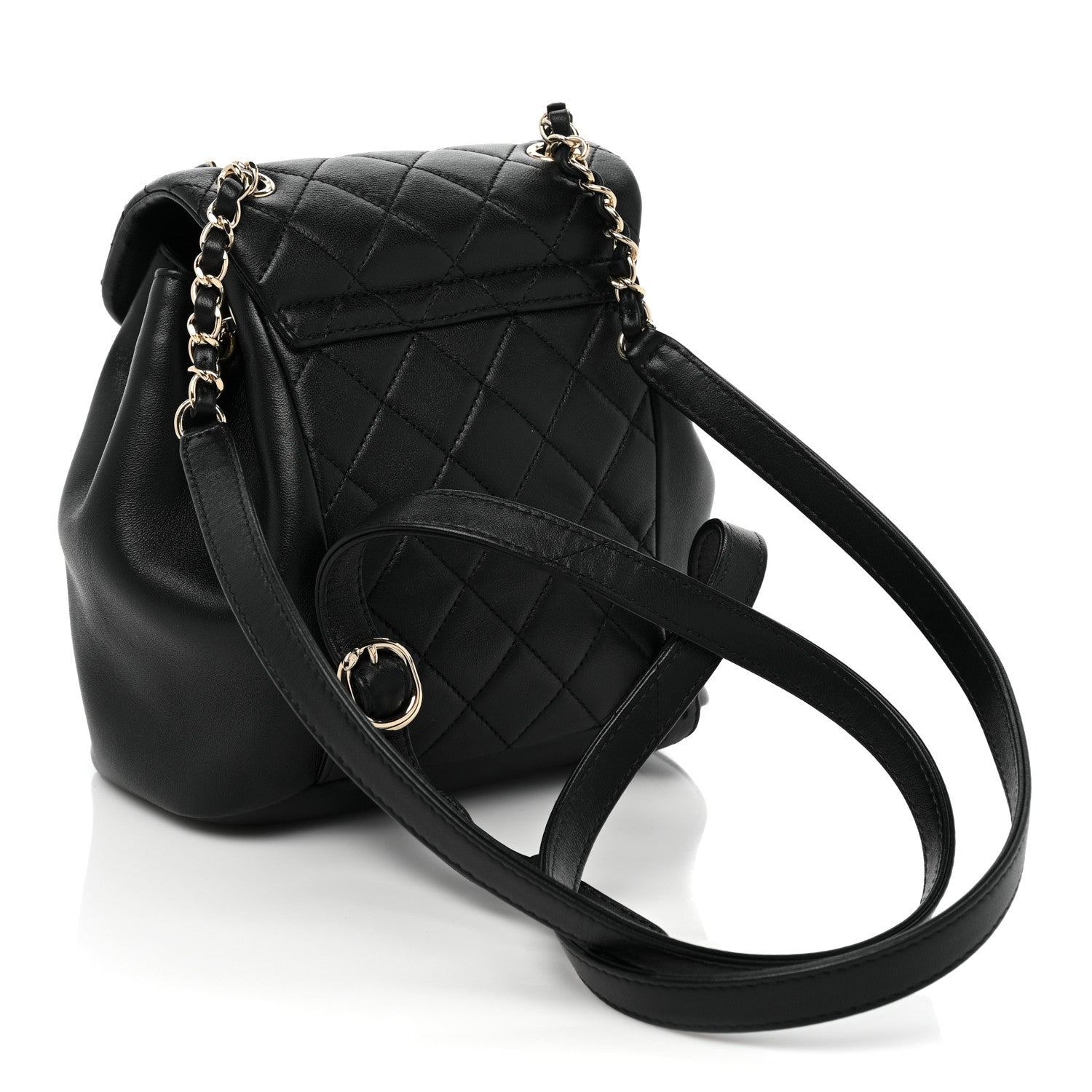 Chanel Lambskin Quilted Small Duma Drawstring Backpack Black 3 of 8