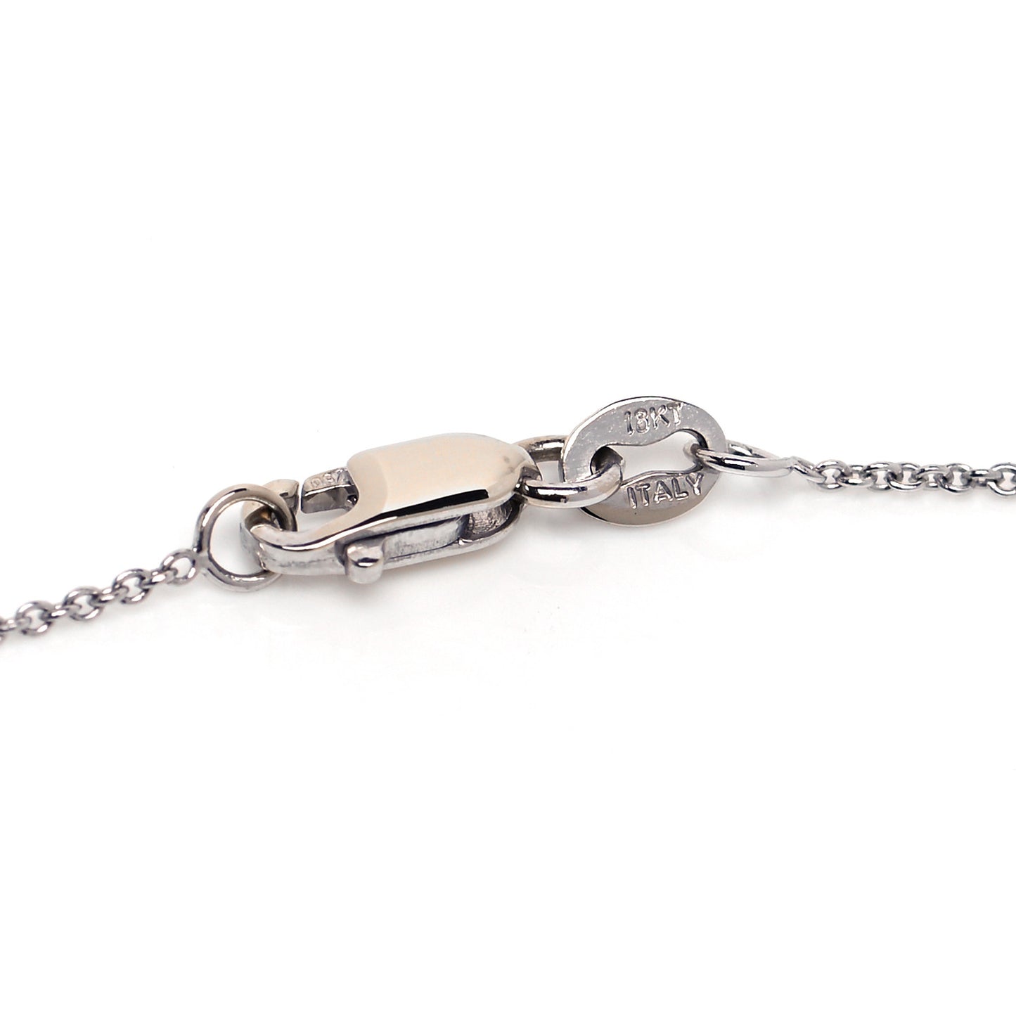 18K White Gold Diamond Horseshoe Pendant Necklace