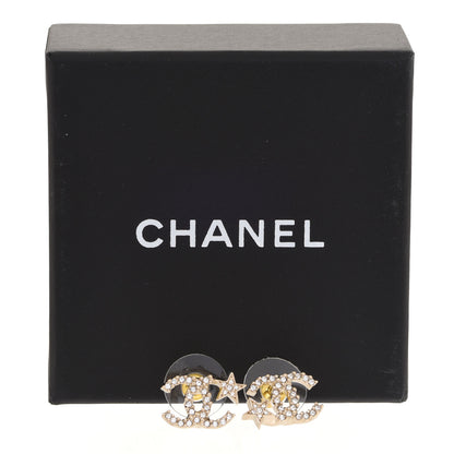 Chanel Crystal CC Starfall Earrings Gold 5 of 5