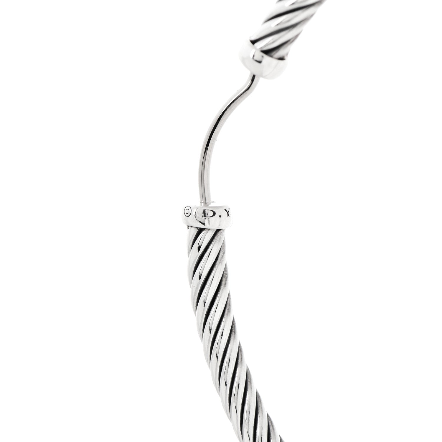 David Yurman Sterling Silver Extra Large Cable Classics Hoop Earrings 4 of 5