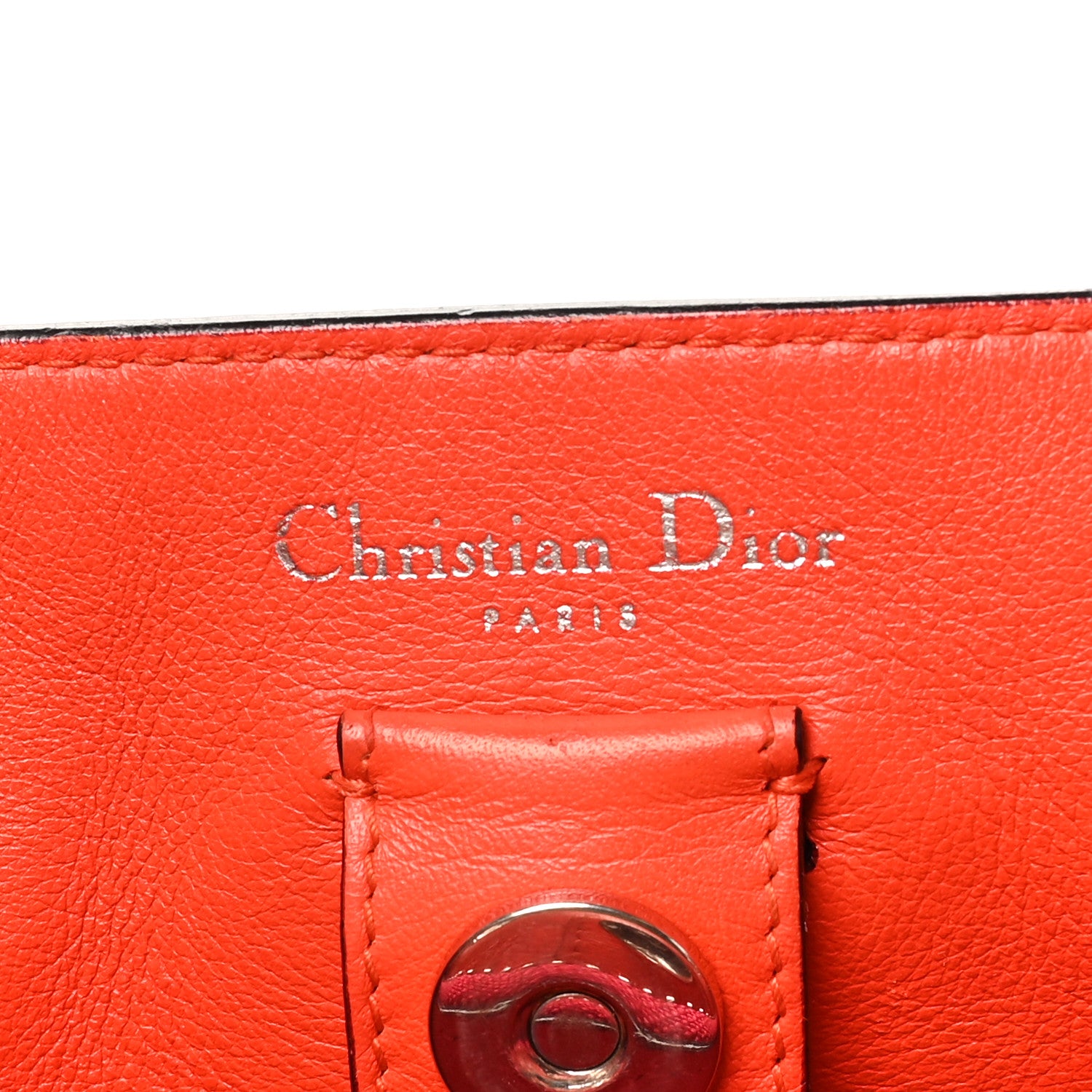 Christian Dior Smooth Calfskin Medium Tri-Color Diorissimo Tote Pink Fuchsia Orange 7 of 10