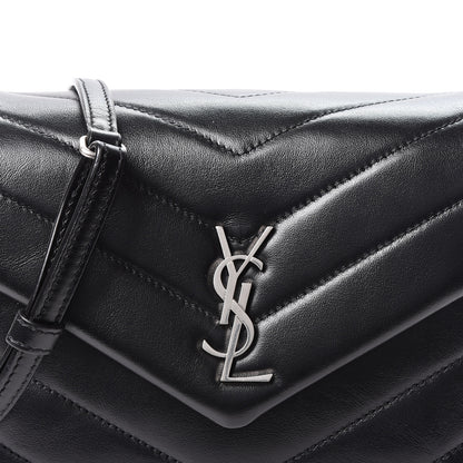 Saint Laurent Calfskin Y Quilted Monogram Toy Loulou Crossbody Bag Black 7 of 9