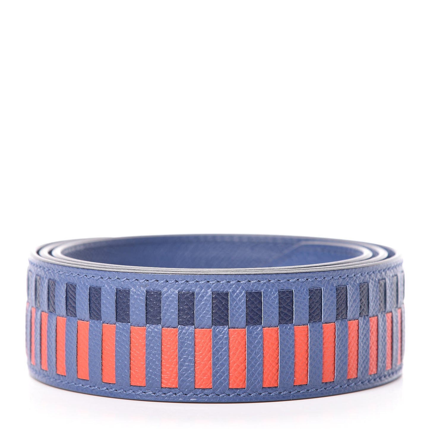 Epsom 40mm Tressage Shoulder Strap Bleu Brighton Capucine Bleu Saphir