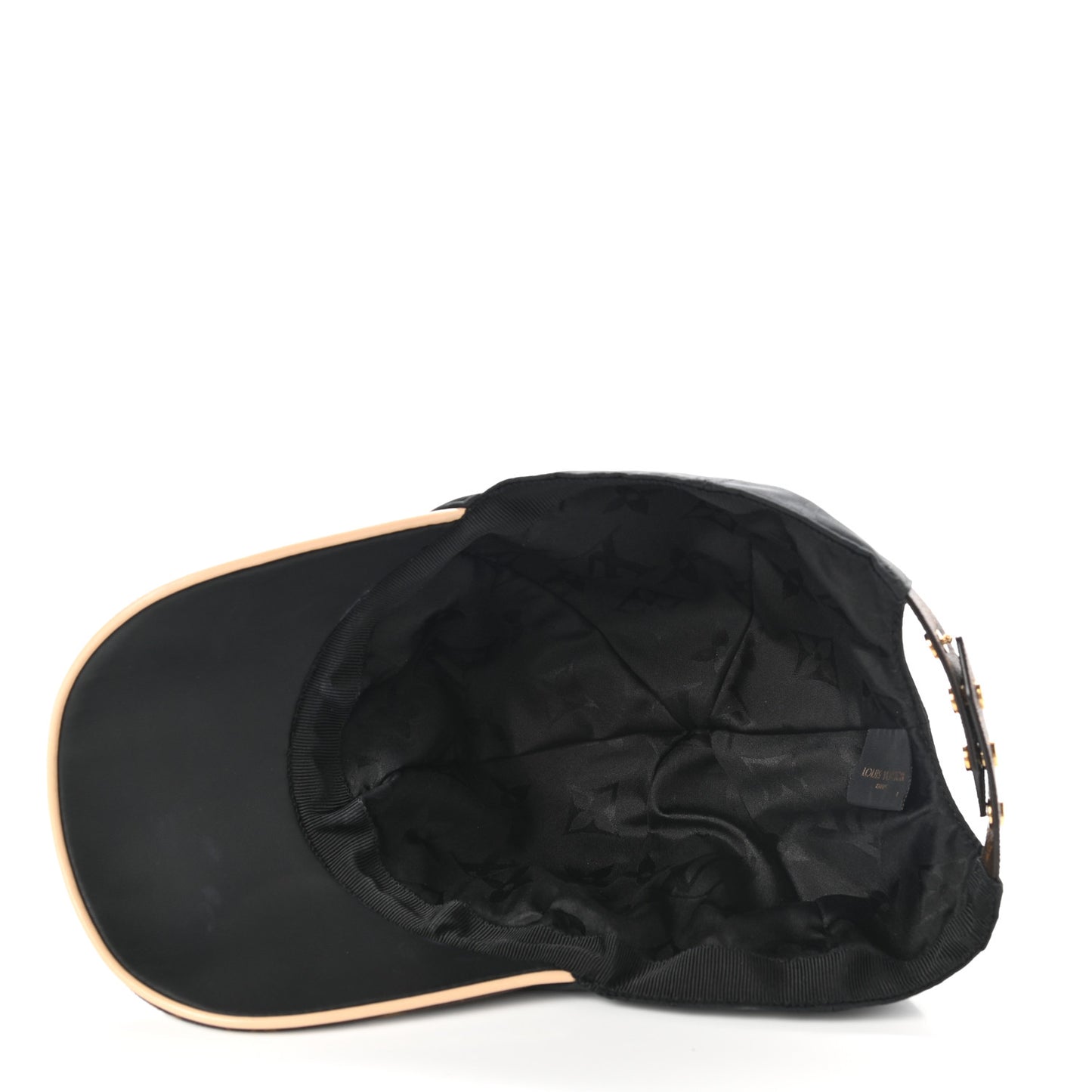 Polyester Silk Monogram LV Get Ready Cap L Black