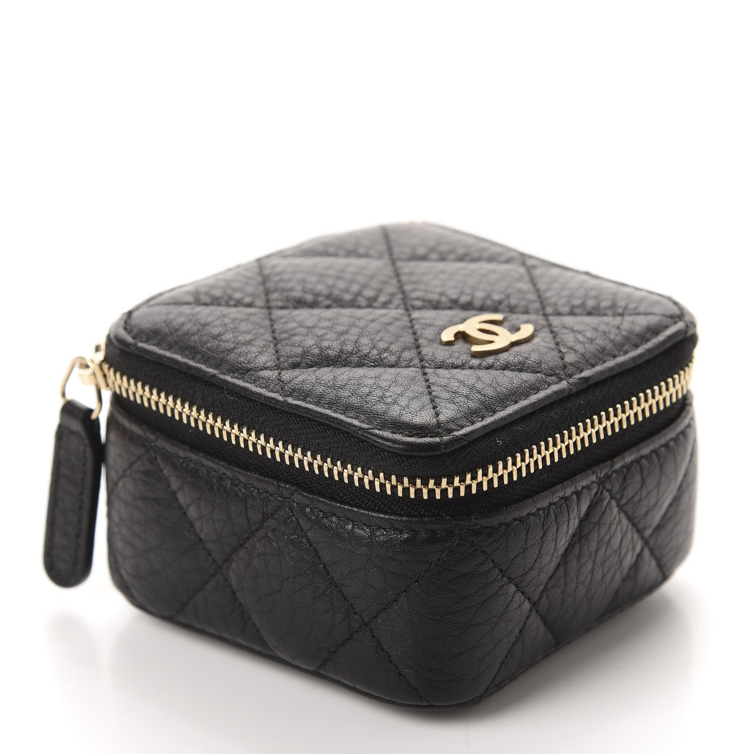Chanel Calfskin Quilted Jewelry Travel Case Black 4 of 9