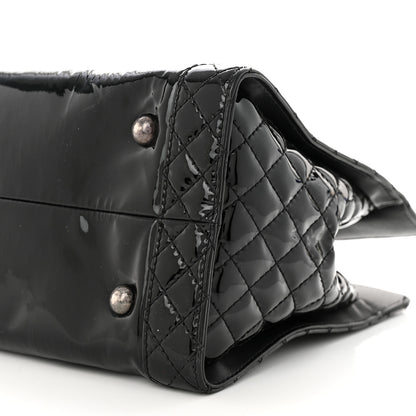 Chanel Patent Quilted Reverso Boy Tote Black 10 of 11