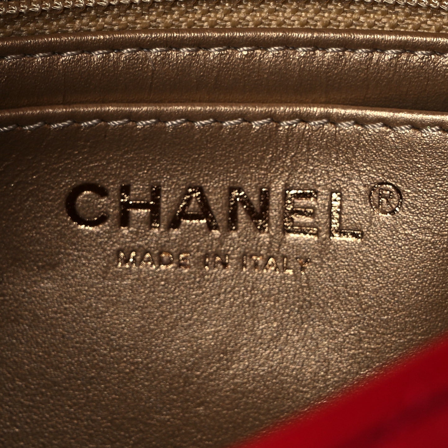 Lambskin Quilted Mini Pearl Crush Flap Red