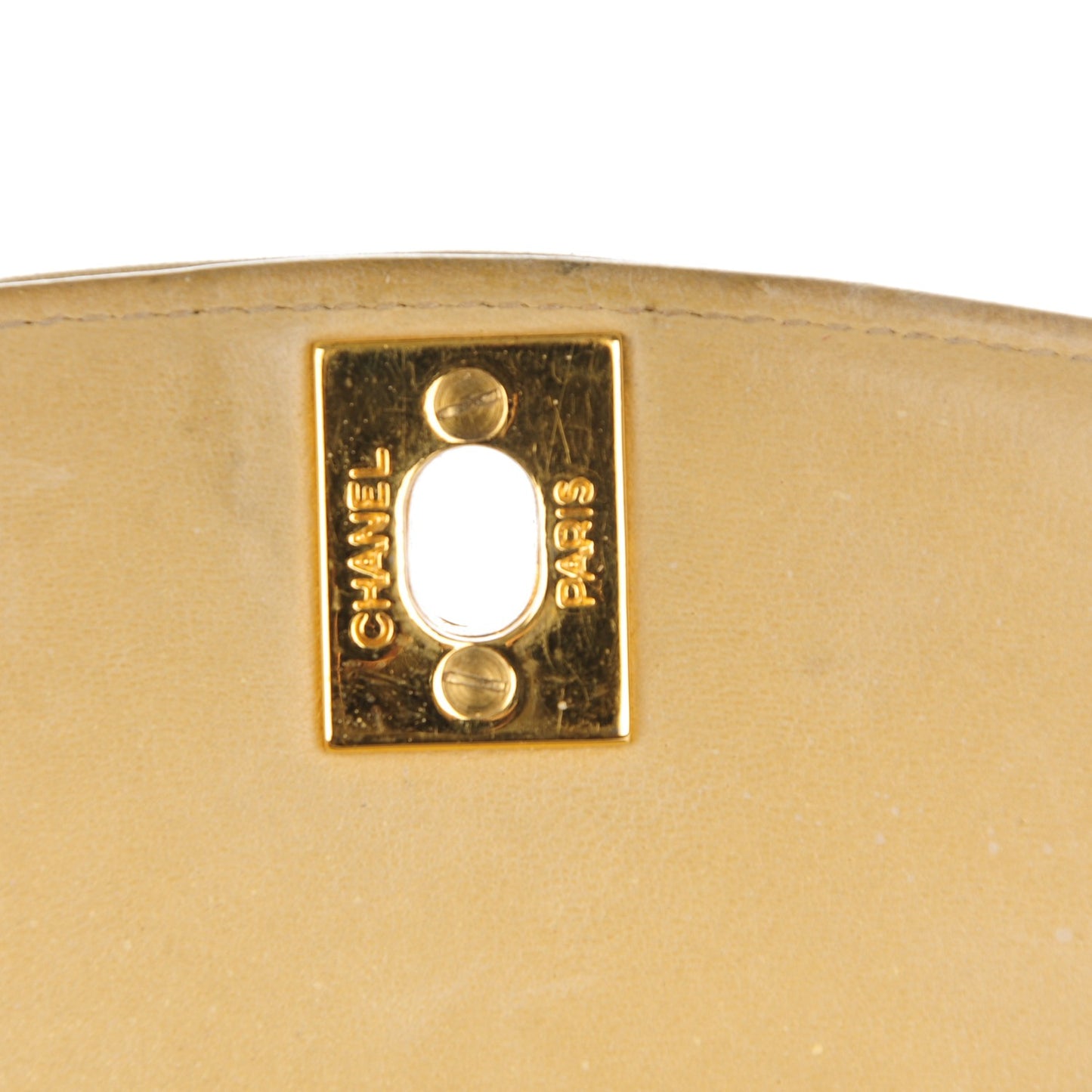 Lambskin Quilted Small Single Flap Beige