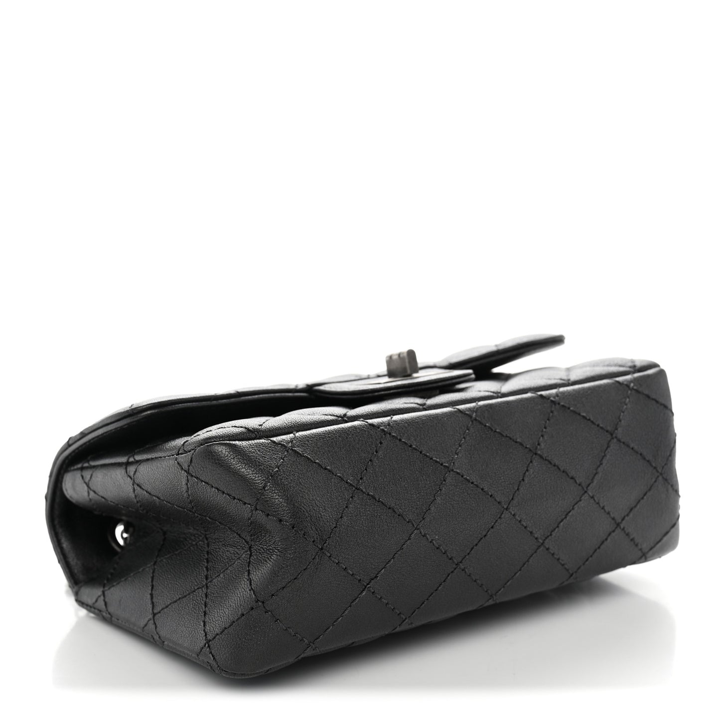 Metallic Sheepskin Quilted 2.55 Reissue Mini Flap Dark Grey