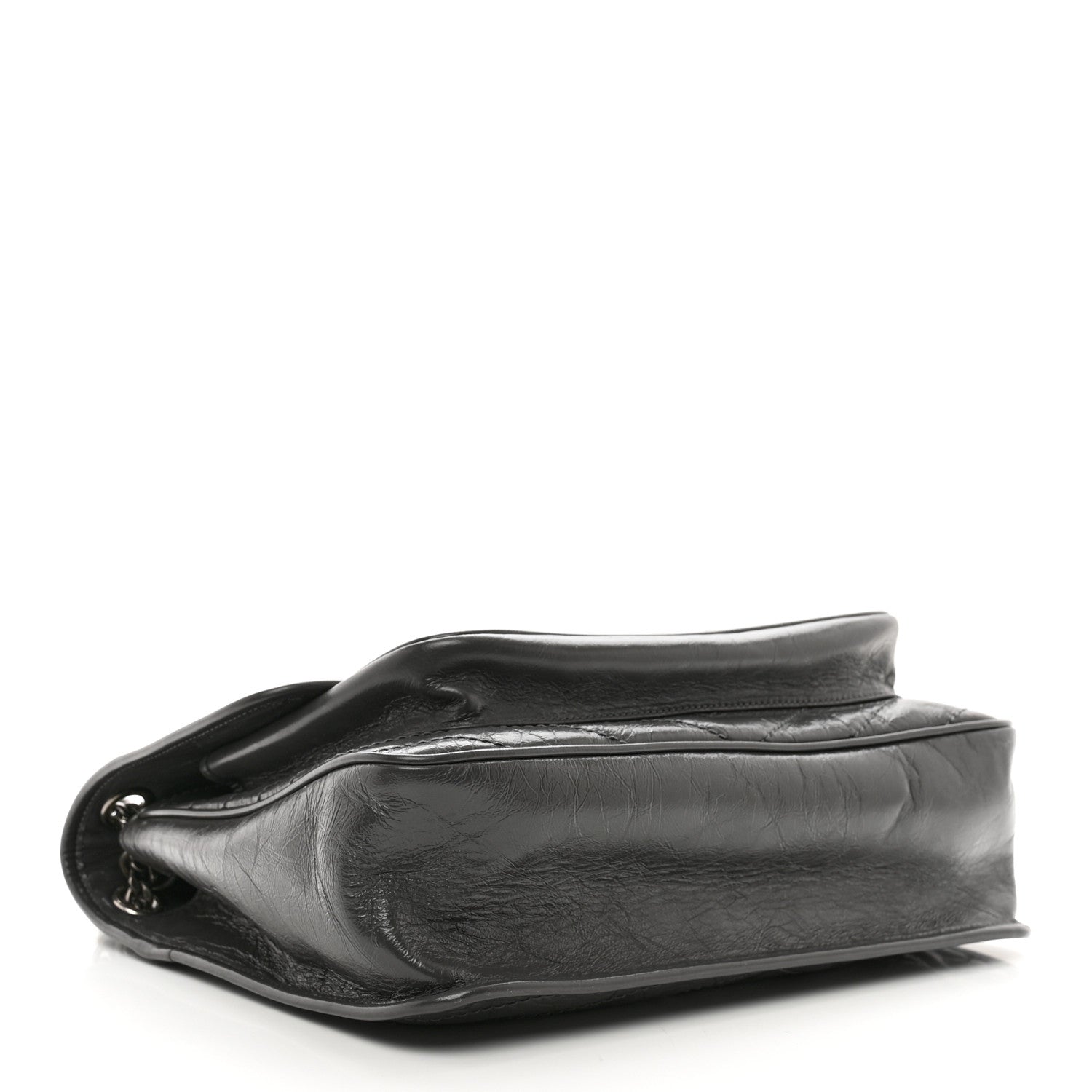 Saint Laurent Crinkled Calfskin Matelasse Monogram Large Niki Chain Satchel Fog 4 of 10