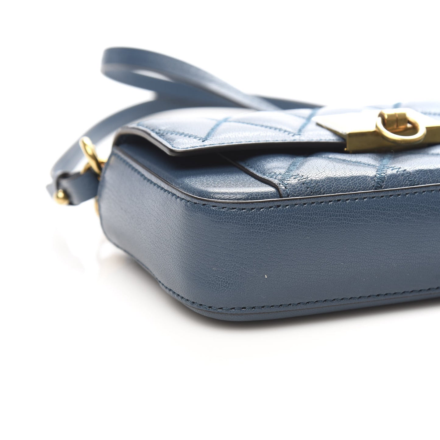 Goatskin Quilted GV3 Mini Pocket Convertible Bag Mineral Blue