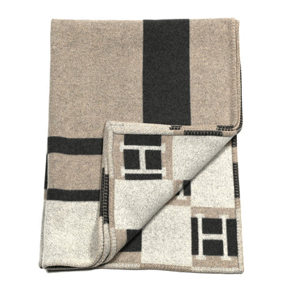 Hermes Wool Cashmere Avalon Bayadere Blanket Natural 6 of 7