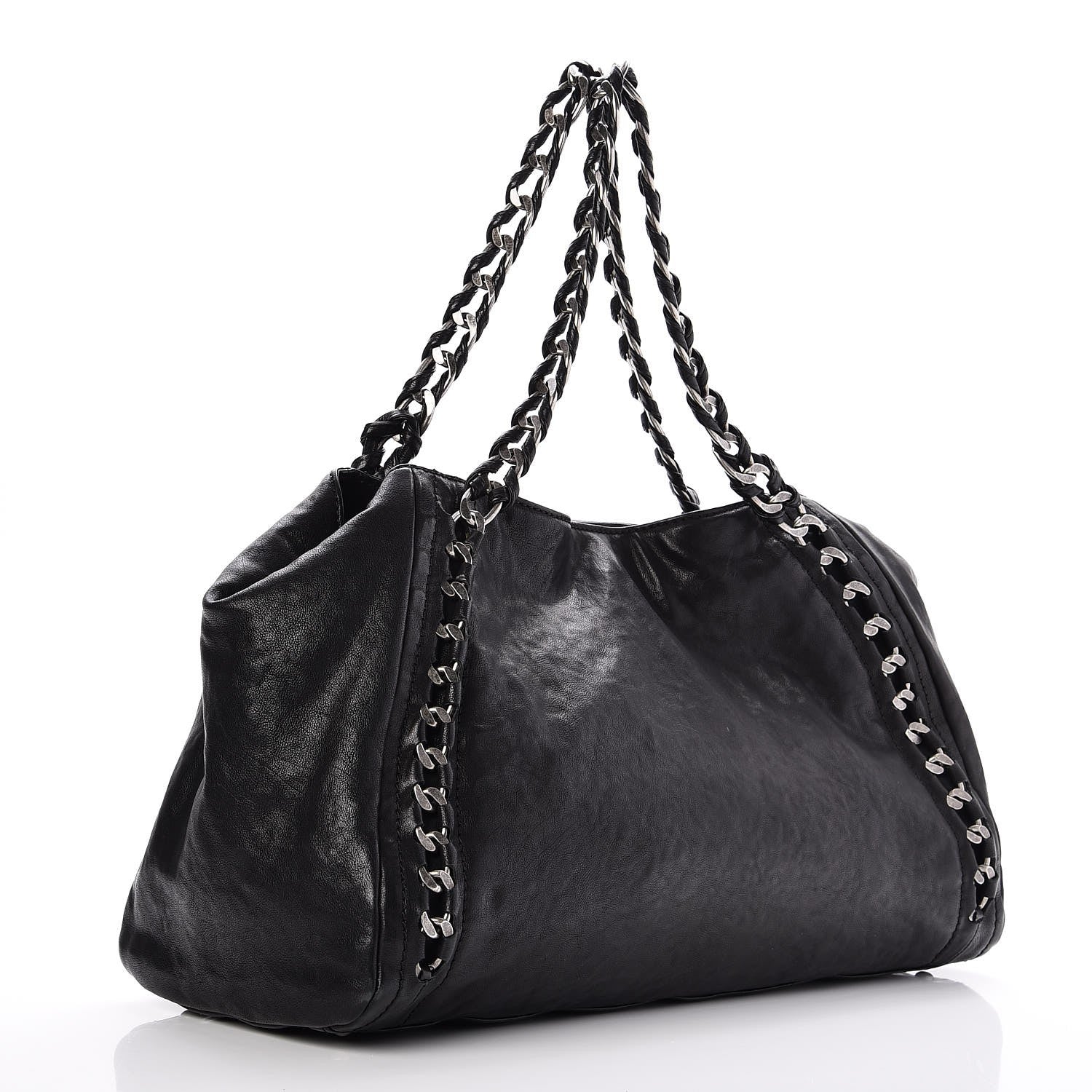 Chanel Glazed Calfskin East West Modern Chain Tote Black 3 of 7