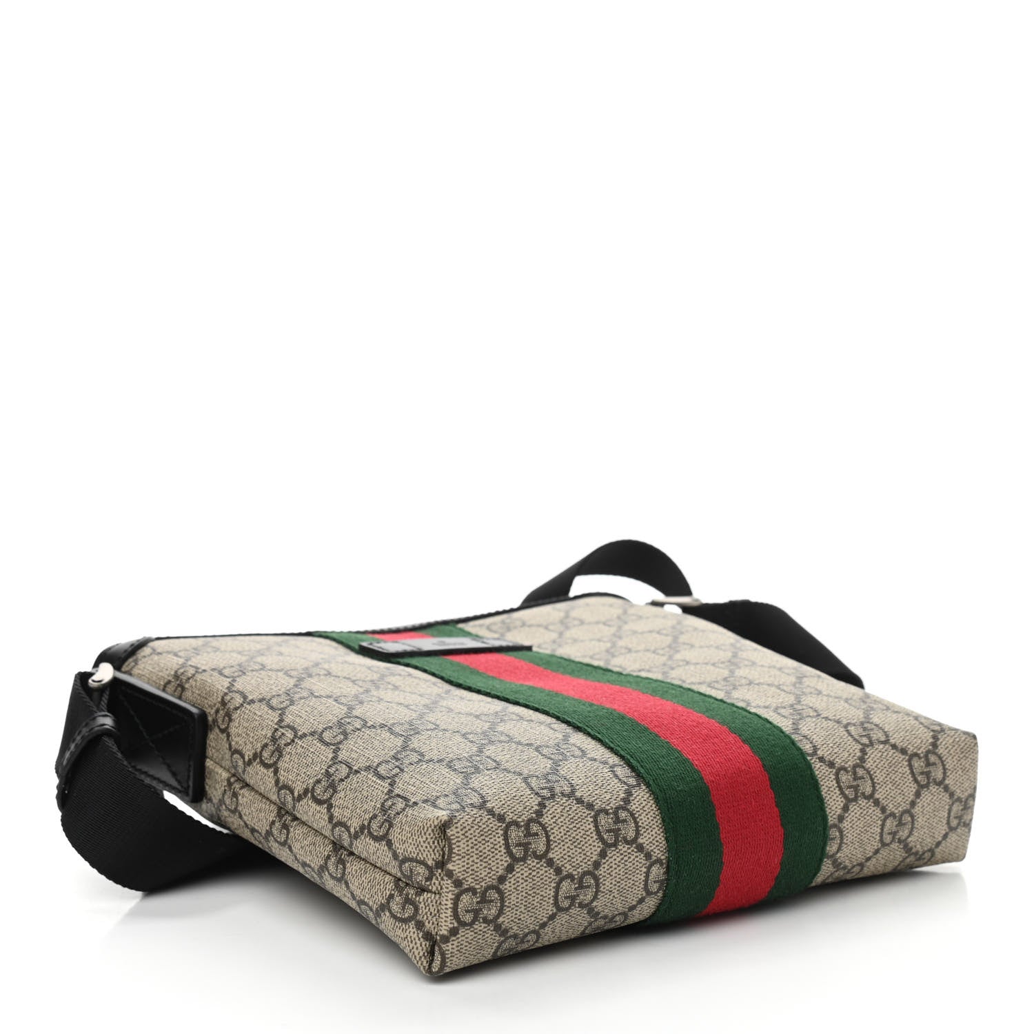 Gucci GG Supreme Monogram Web Messenger Bag Black 3 of 9