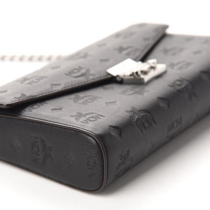 MCM Calfskin Ottomar Monogram Crossbody Bag Black 6 of 9