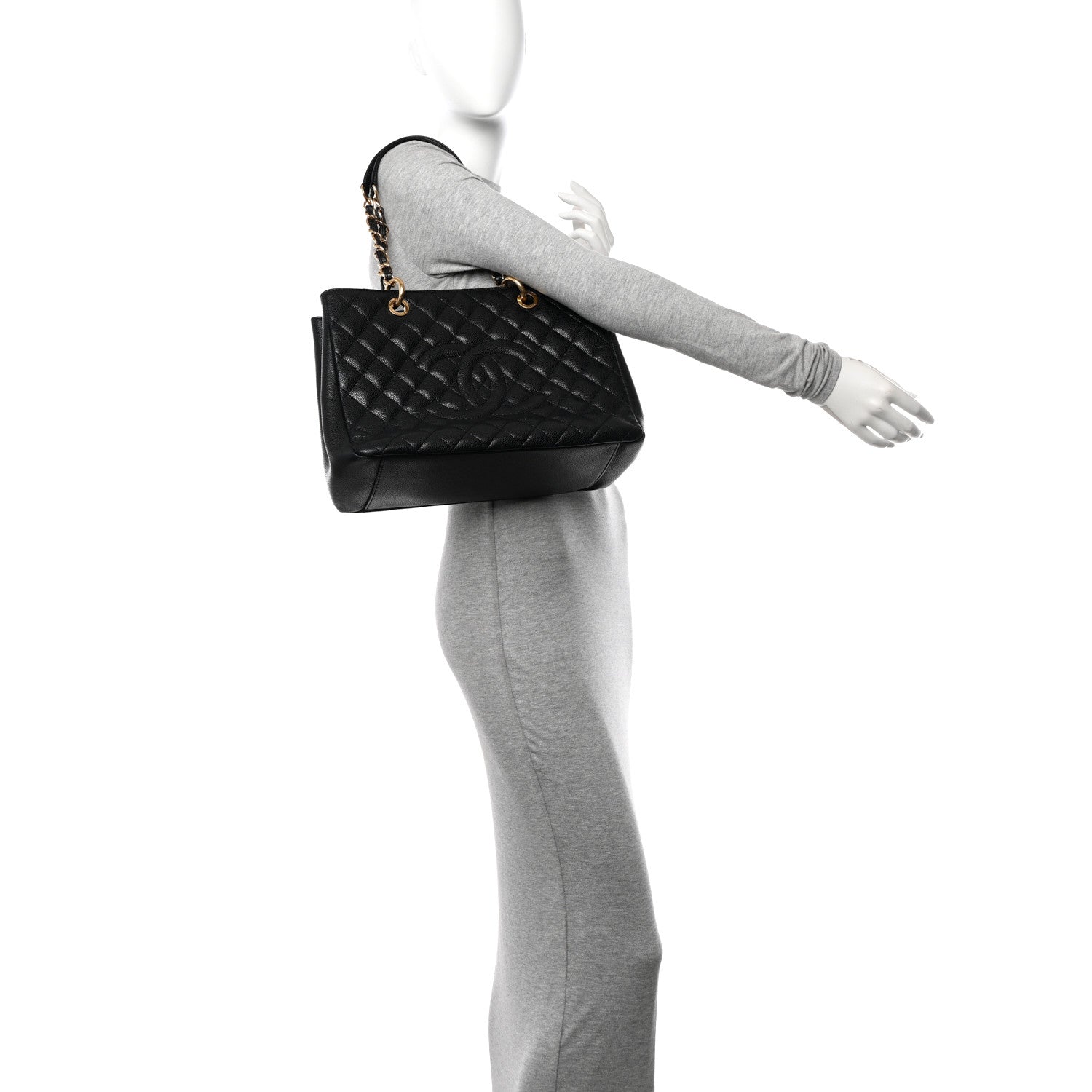 Chanel Caviar Quilted Grand Shopping Tote GST Black 2 of 12