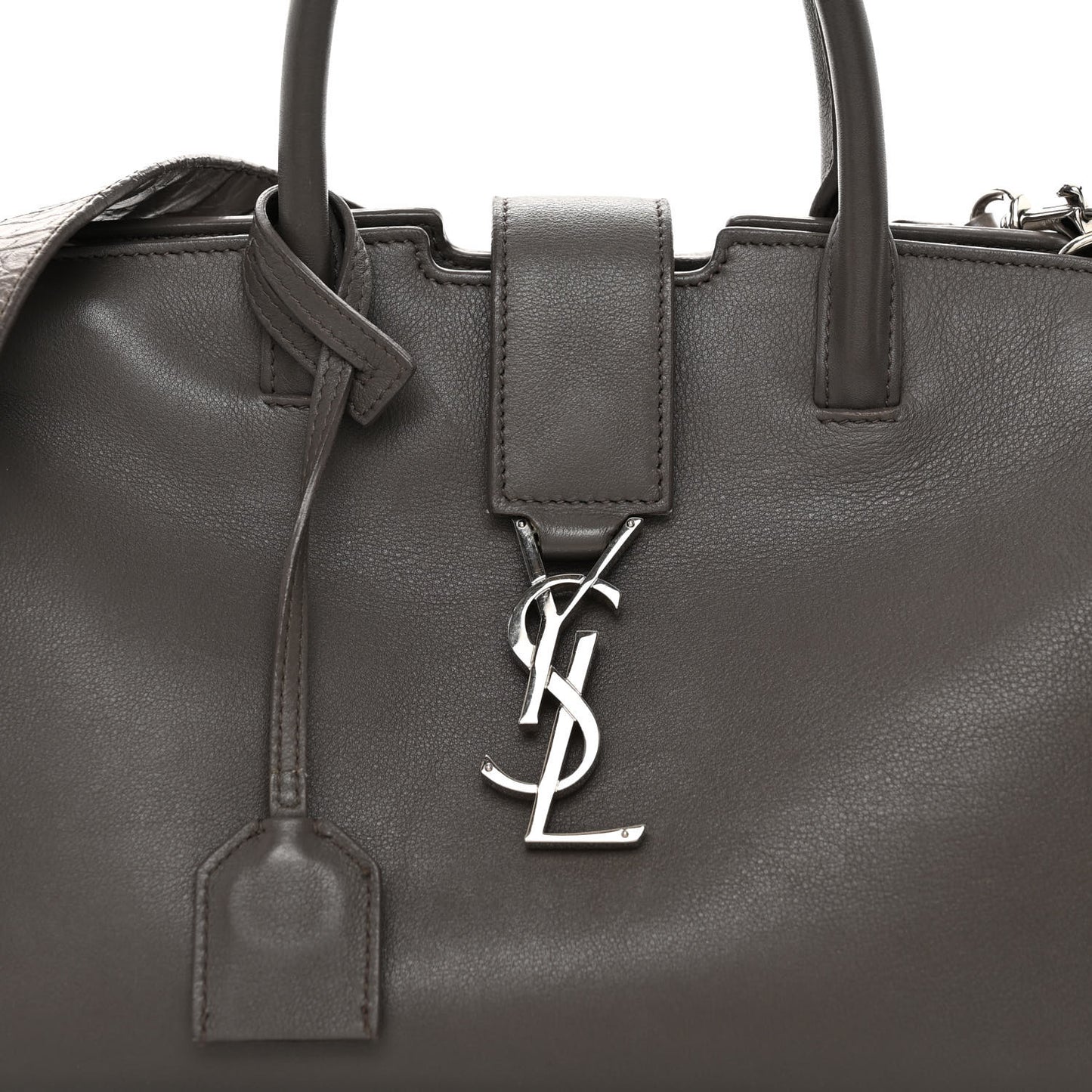 Smooth Calfskin Crocodile Embossed Baby Monogram Downtown Cabas Earth