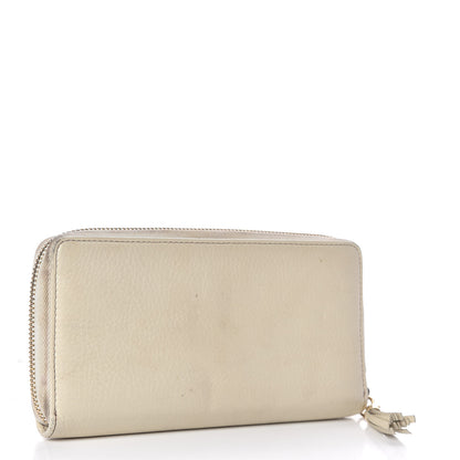 Gucci Pebbled Calfskin Soho Zip Around Wallet Off White 3 of 14