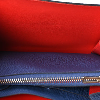 Hermes Epsom Verso Constance Short Wallet Bleu Brighton Rouge Pivoine 4 of 10