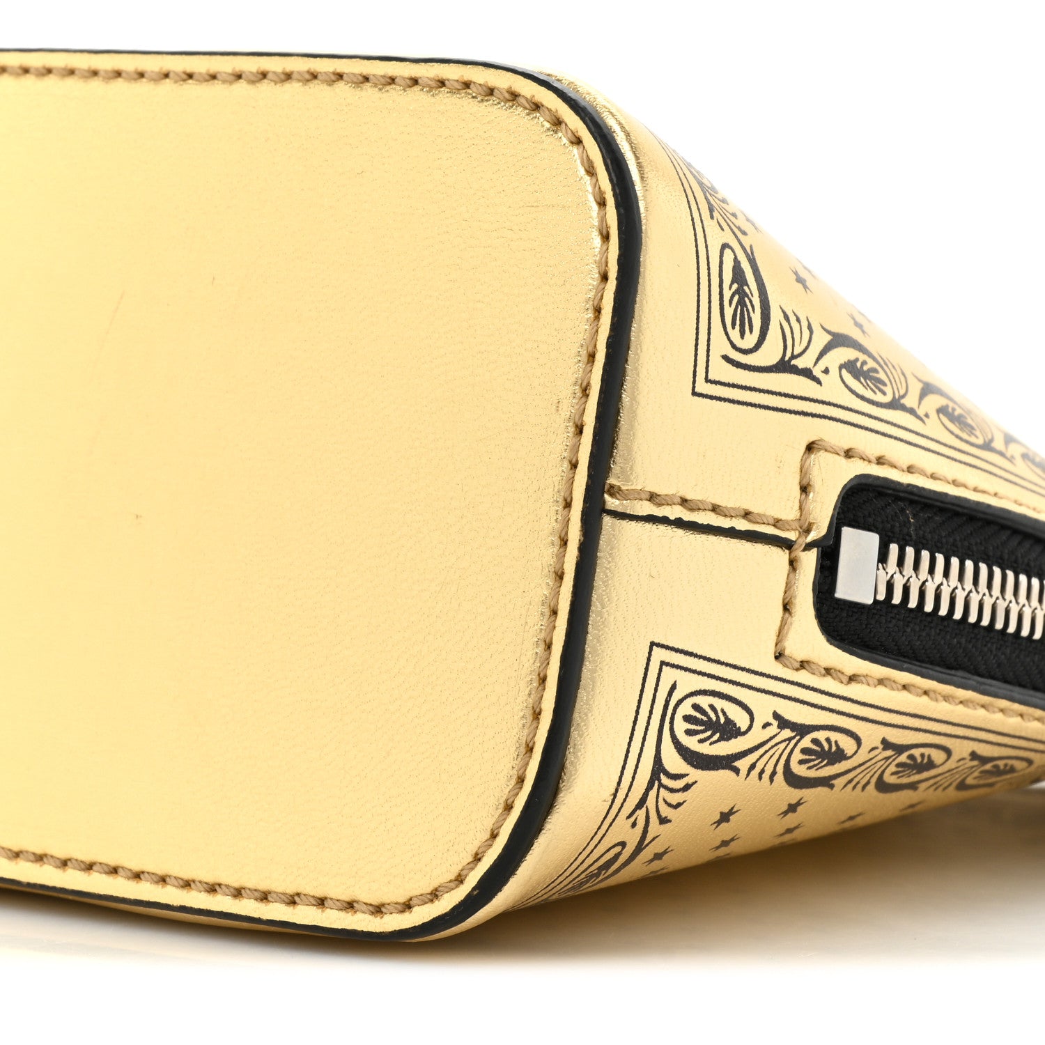 Gucci X SEGA Calfskin GUCCY Stars Mini Dome Shoulder Bag Gold 9 of 11