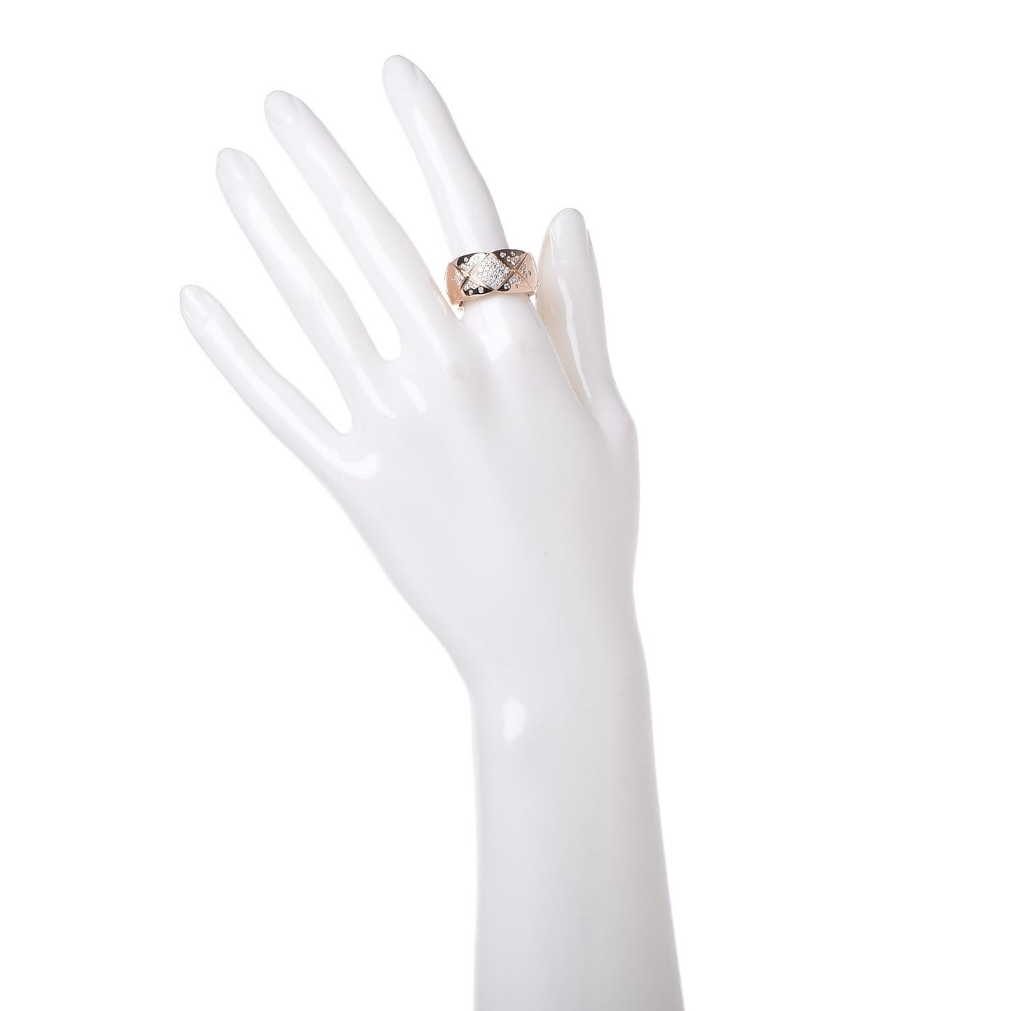 18K Beige Gold Diamond Large Coco Crush Ring 54 6.75