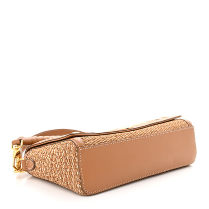 Burberry Raffia Calfskin TB Note Crossbody Bag Natural 4 of 11