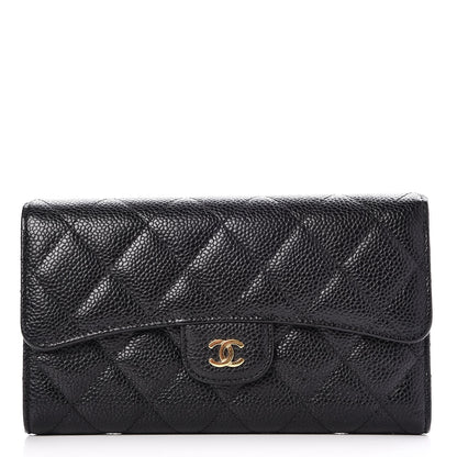 Chanel Caviar Quilted Large Flap Wallet Black 1 of 9