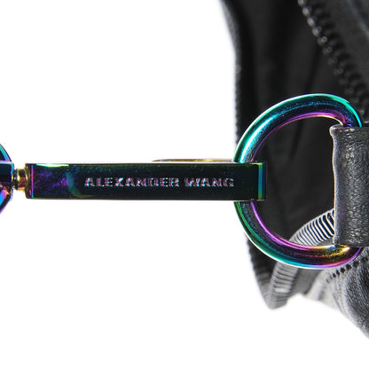 Alexander Wang Pebbled Lambskin Rocco Matte Black Iridescent Hardware 7 of 9