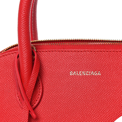 Balenciaga Signature Grained Calfskin Logo S Ville Top Handle Bag Rouge Coquelicot Black 19 of 19