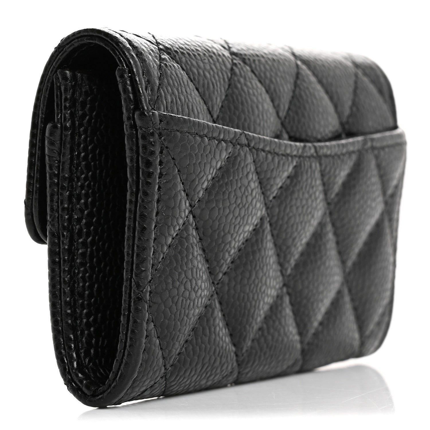 Chanel Caviar Quilted Flap Card Holder Wallet Black 3 of 10