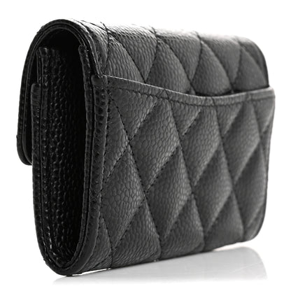 Chanel Caviar Quilted Flap Card Holder Wallet Black 3 of 10