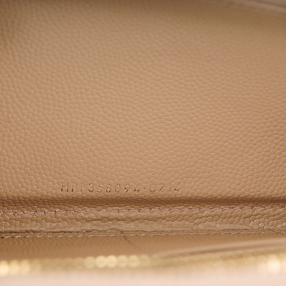 Saint Laurent Grain De Poudre Matelasse Chevron Monogram Zip Around Wallet Powder 8 of 8