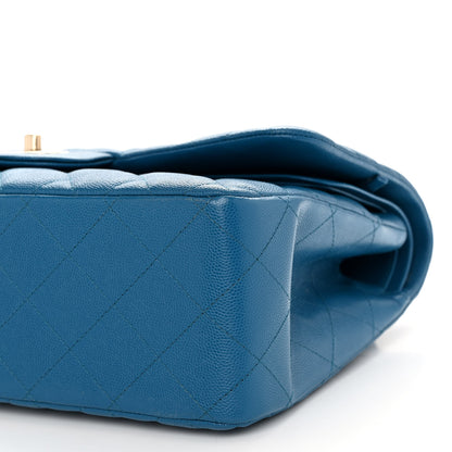 Chanel Caviar Quilted Jumbo Double Flap Blue 10 of 10