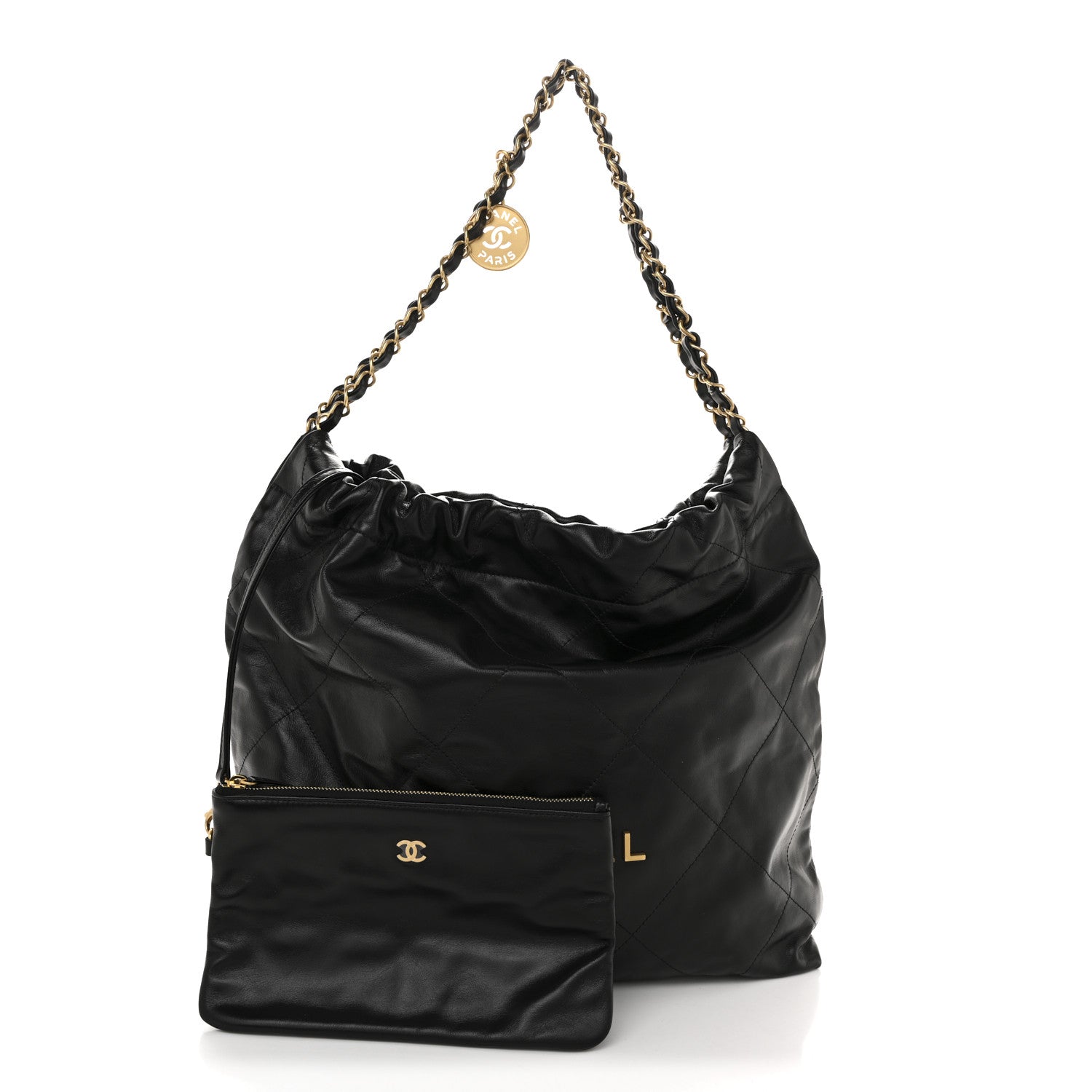 Chanel Shiny Calfskin Quilted Chanel 22 Black 3 of 12