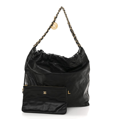 Chanel Shiny Calfskin Quilted Chanel 22 Black 3 of 12