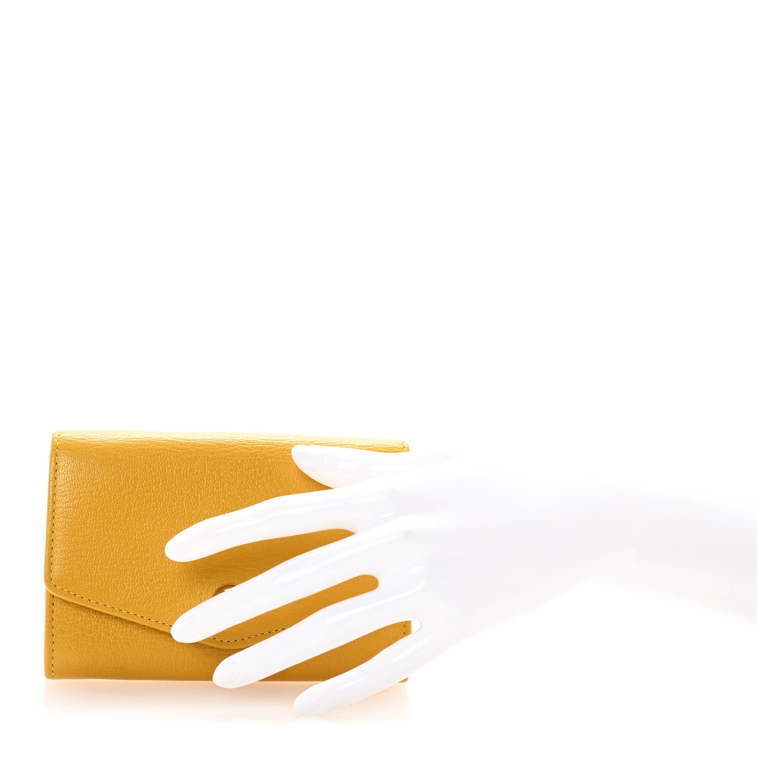 Mulberry Glossy Goatskin Dome Rivet French Purse Wallet Yellow 2 of 7