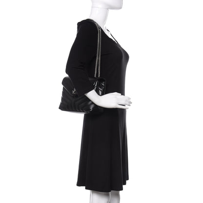 Saint Laurent Calfskin Y Quilted Monogram Small Loulou Chain Satchel Black 2 of 9