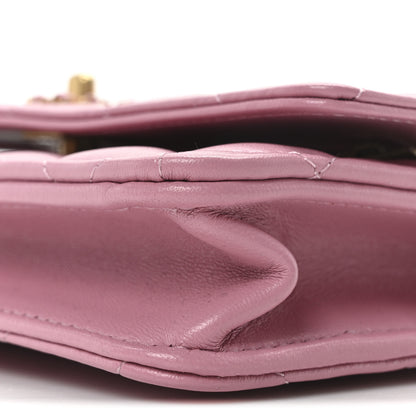 Chanel Lambskin Quilted Strass On Top Wallet On Chain Pink 11 of 12