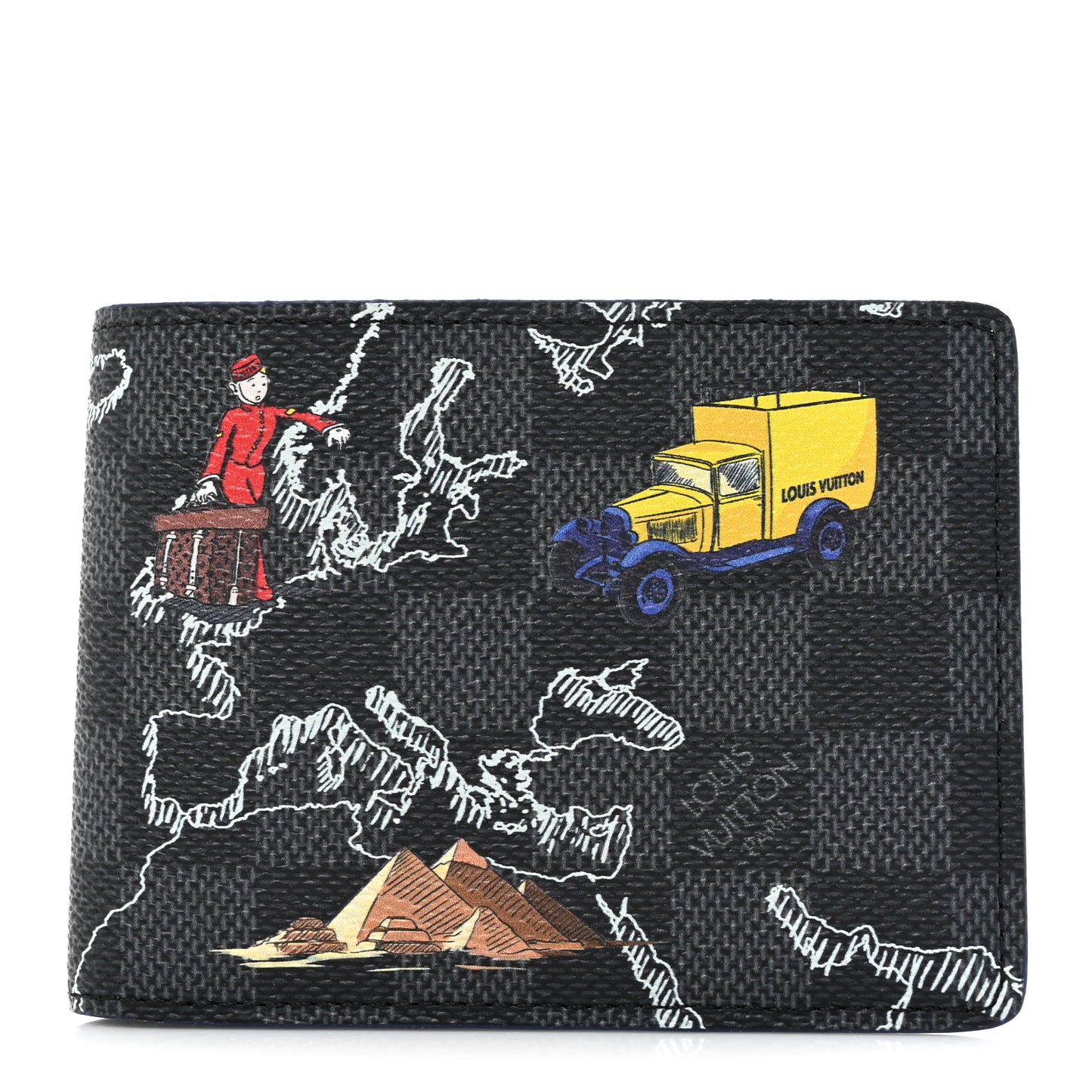Damier Graphite World Map Slender Wallet