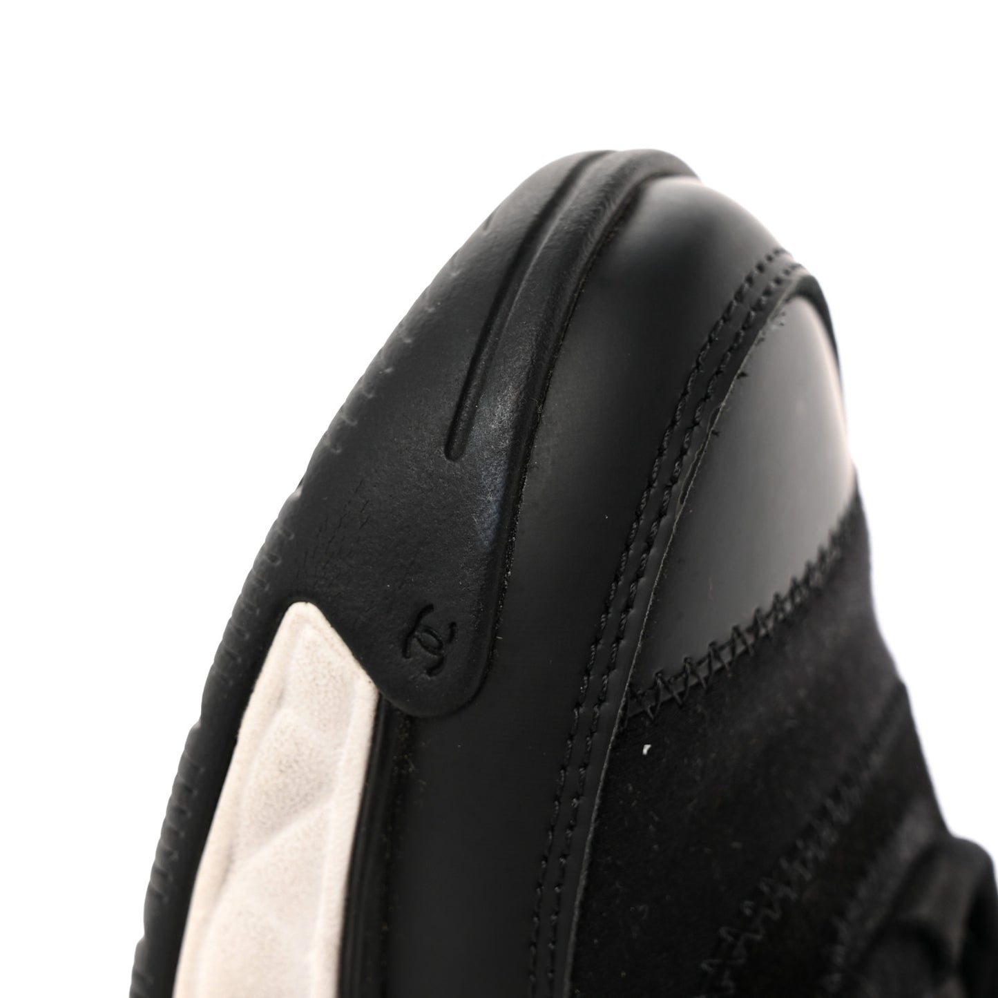 Velvet Calfskin Mixed Fibers CC Sneakers 37 Black