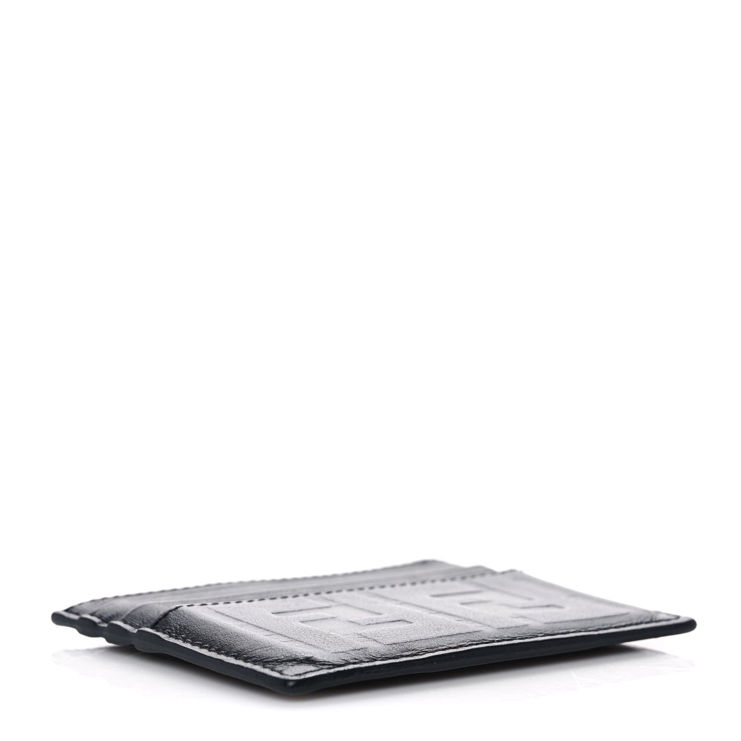 Fendi Vitello Grace FF 1974 Embossed Card Holder Black 4 of 10