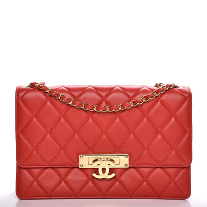 Chanel Lambskin Quilted Large Golden Class Flap Red 1 of 10