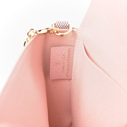Louis Vuitton Damier Azur Pochette Felicie Chain Wallet Rose Ballerine 7 of 10