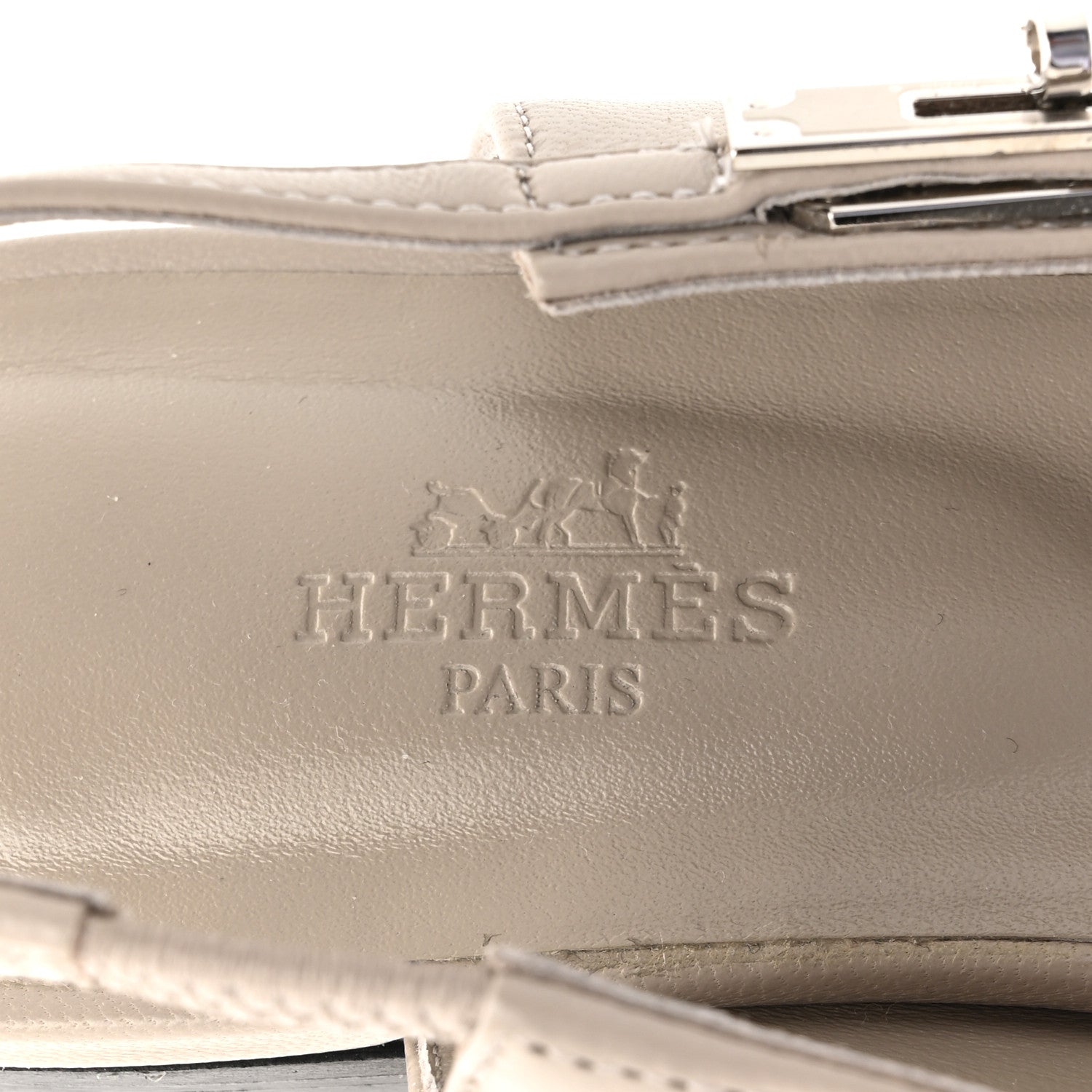 Hermes Nappa Lovely Slingback Flats 37 Beige Galet 8 of 10