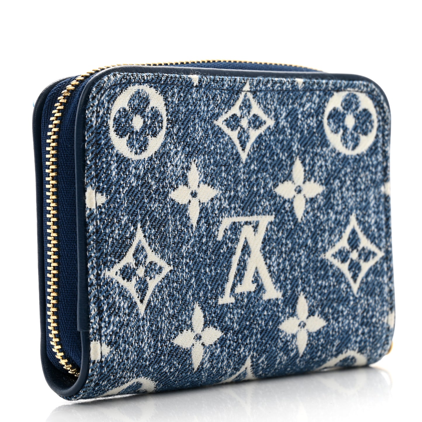 Denim Monogram Jacquard Zippy Coin Purse Bleu