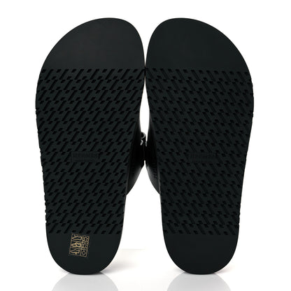 Hermes Calfskin Womens Chypre Sandals 38 Black 5 of 9