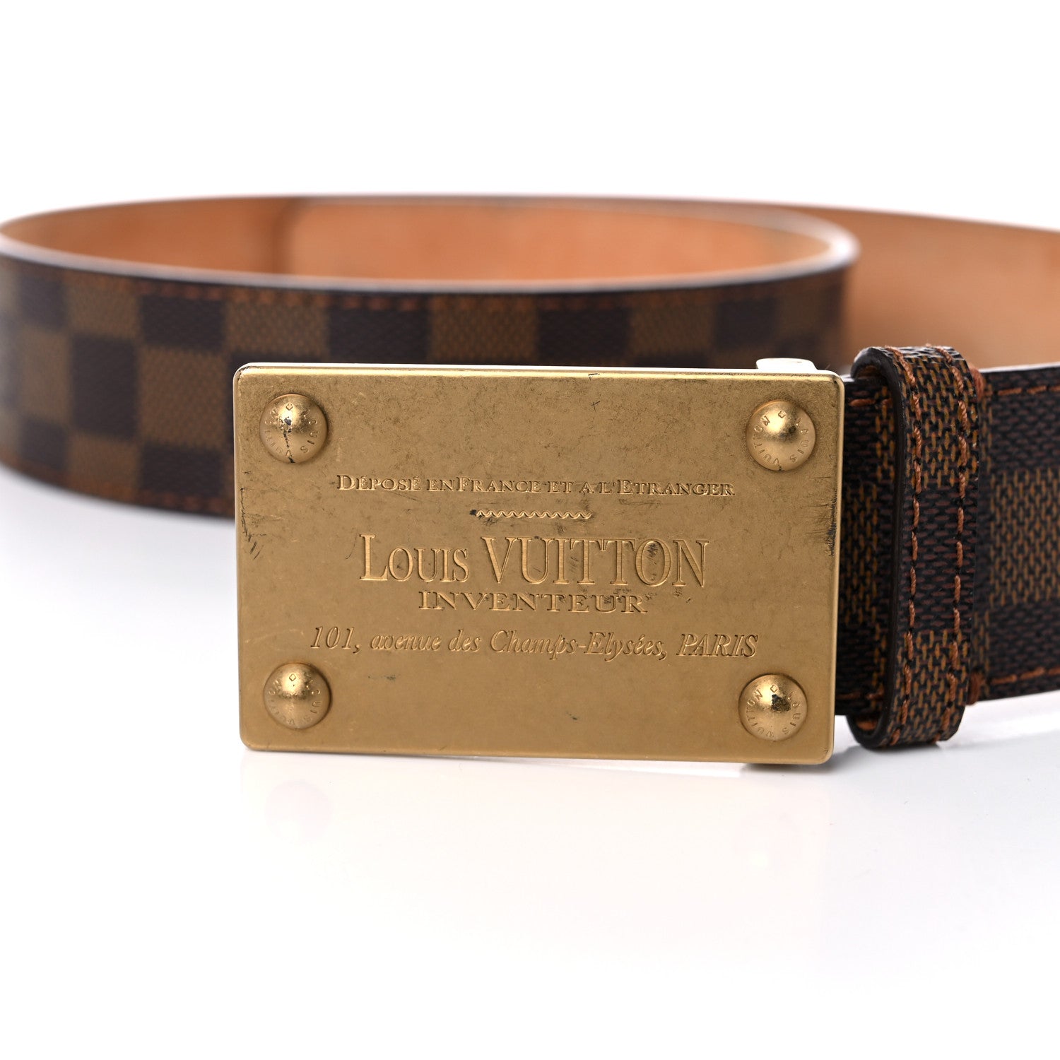 Louis Vuitton Damier Ebene Inventeur Belt 90 36 9 of 10