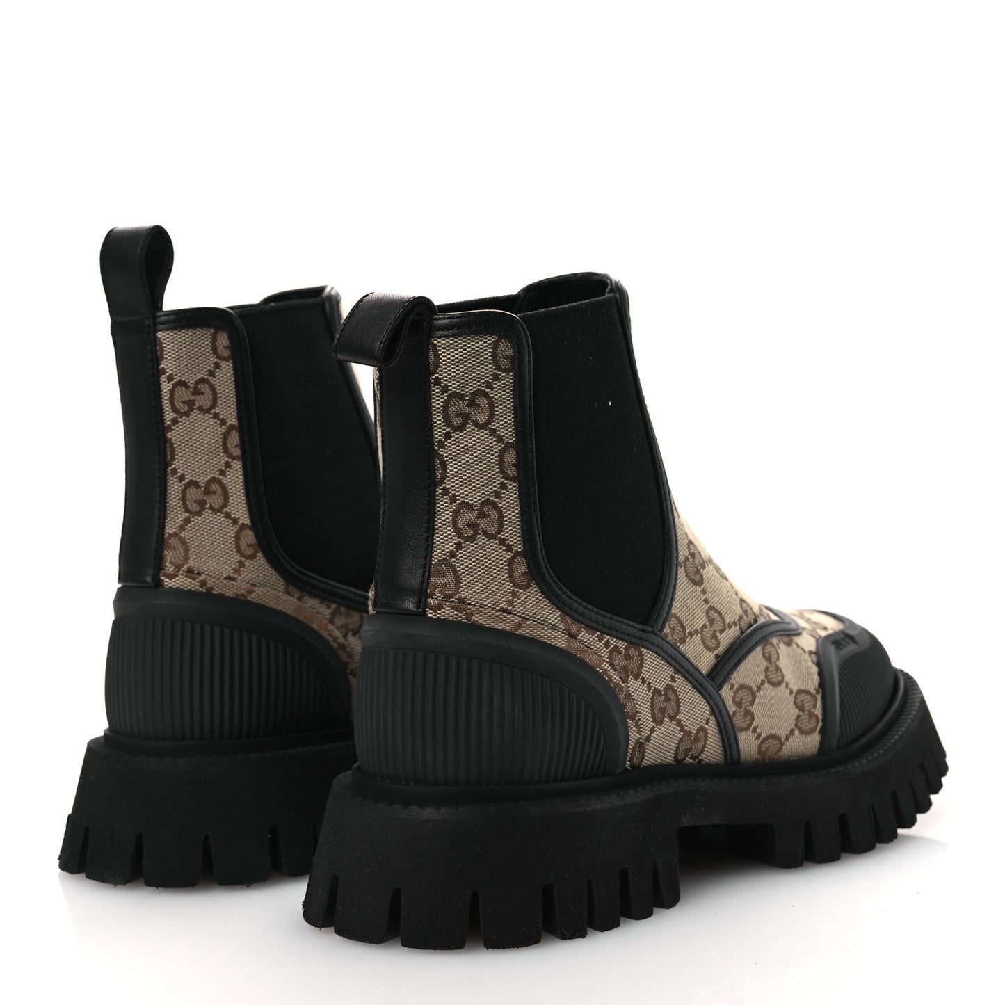 GG Supreme Monogram Ankle Booties 39 Mystic White Beige Ebony Black