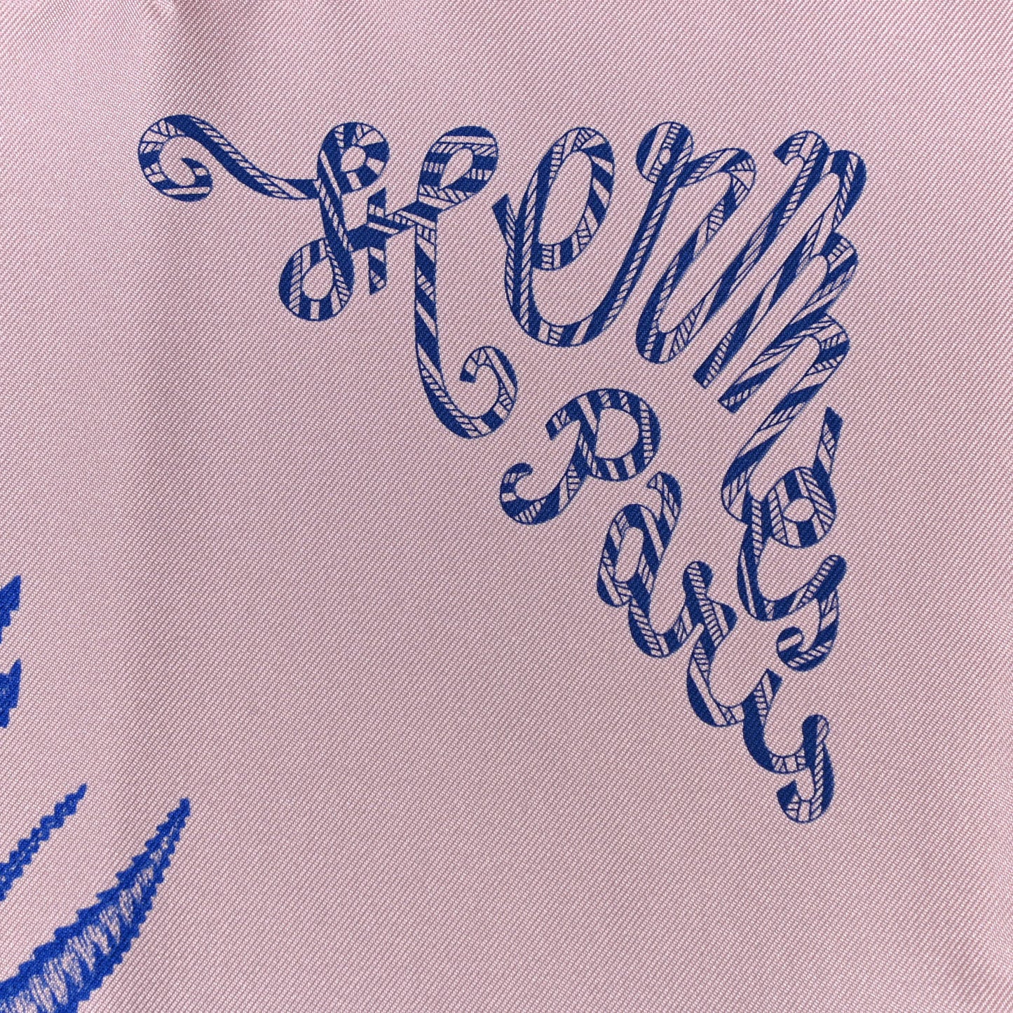 Silk Twill Plumets Et Panaches Scarf 90 Rose Fane Bleu Violet