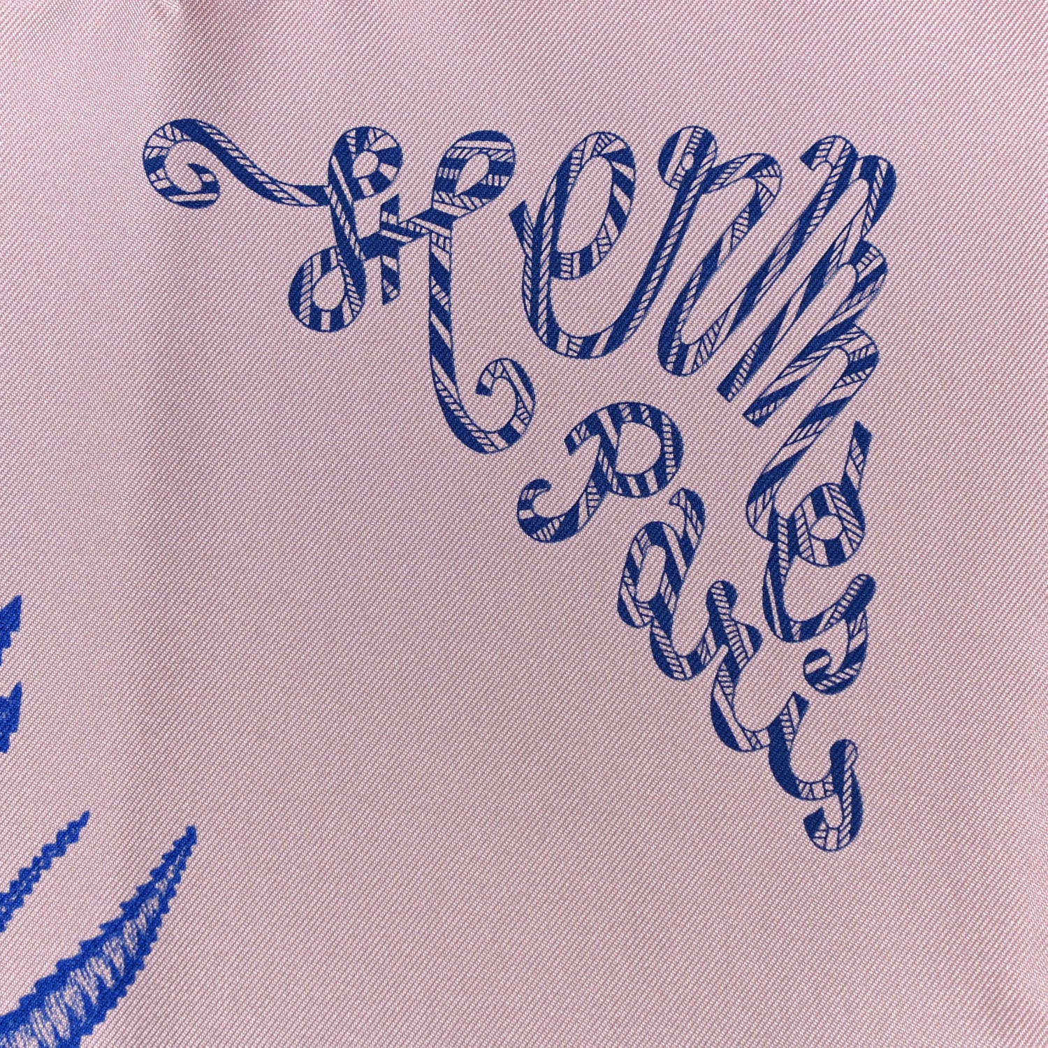 Hermes Silk Twill Plumets Et Panaches Scarf 90 Rose Fane Bleu Violet 2 of 5